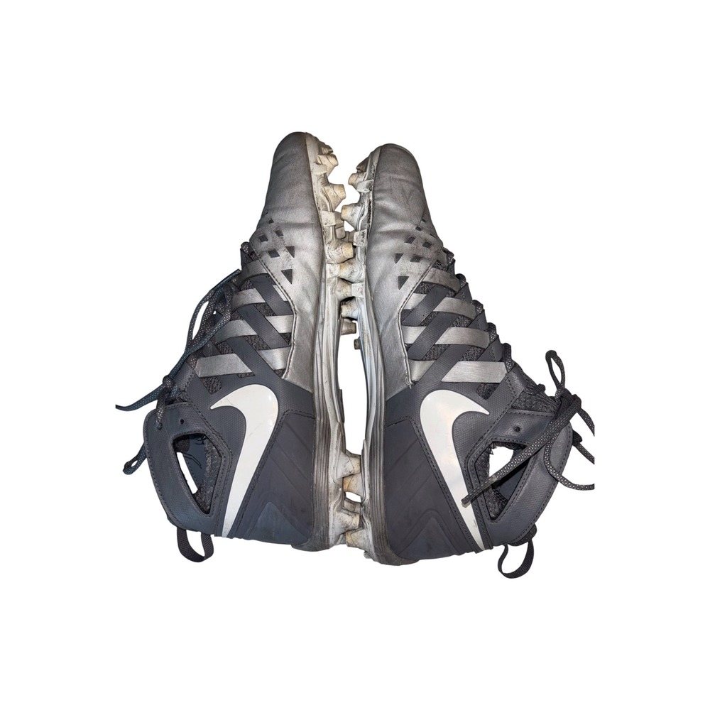 Nike Alpha Huarache Keystone Mid Baseball Cleats Grey Silver Mens 11.5 - Picture 2 of 8
